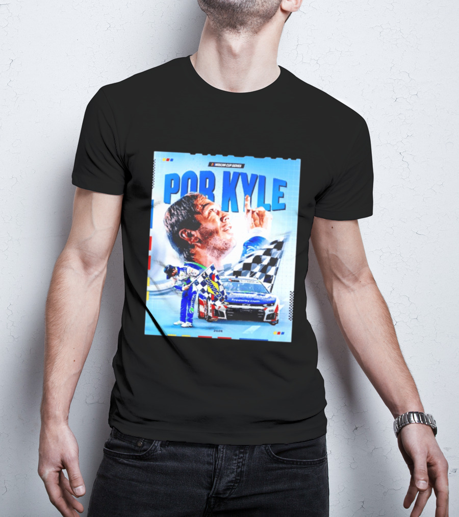 Nascar Cup Series Por Kyle 2026 Racing Celebration With Checkered Flag And Race Car T-Shirt
