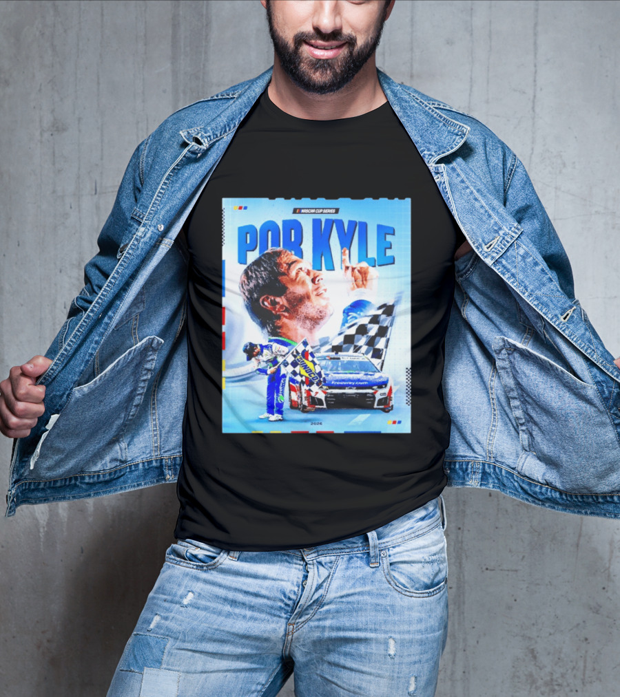 Nascar Cup Series Por Kyle 2026 Racing Celebration With Checkered Flag And Race Car T-Shirt