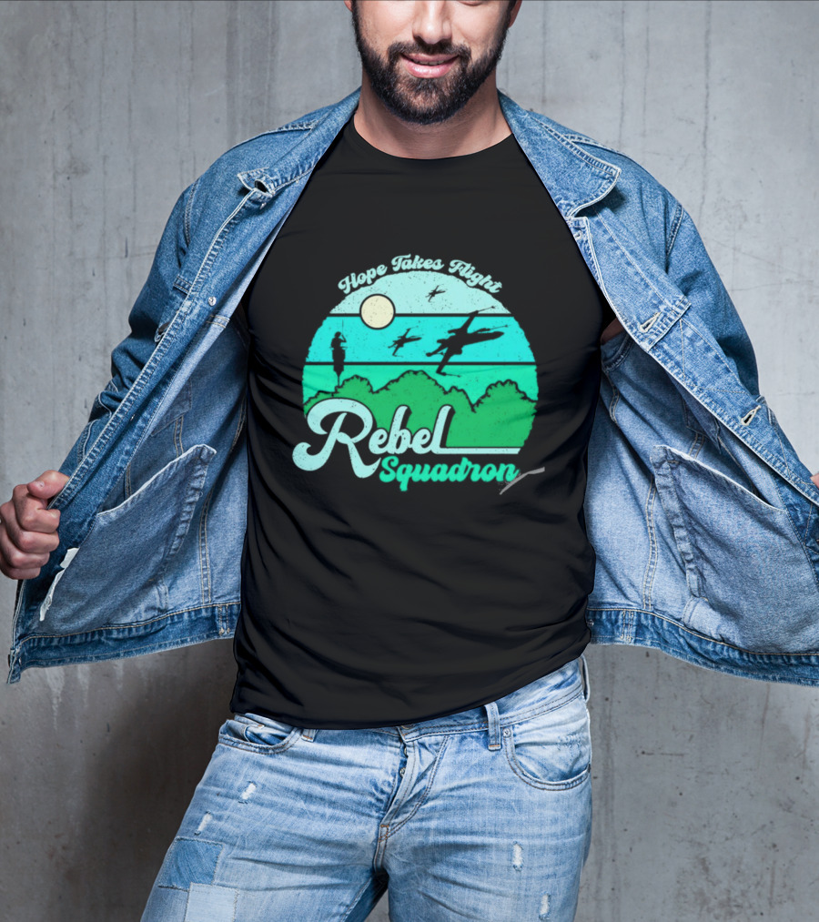 Rebel Squadron Hope Takes Flight Sunset Landscape T-Shirt