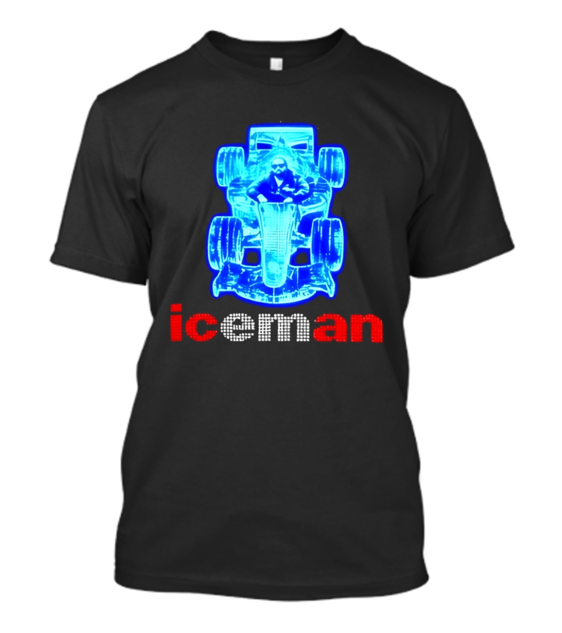 Iceman Kimi Räikkönen F1 Driver Holographic Car Racing Blue Red T-Shirt