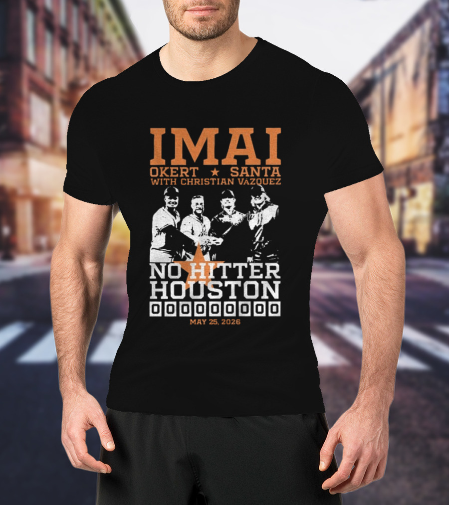 Imai Okert Santa No Hitter Houston May 25 2023 Christian Vazquez T-Shirt