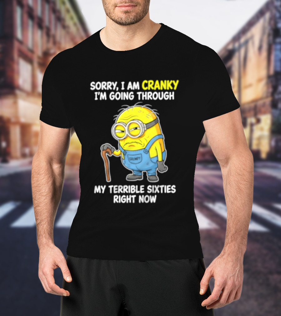 Minion Sorry I Am Cranky Going Through My Terrible Sixties Right Now T-Shirt