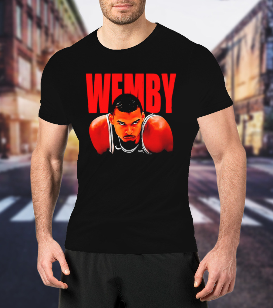 Wemby Victor Wembanyama San Antonio Spurs Bold Red Text Basketball T-Shirt