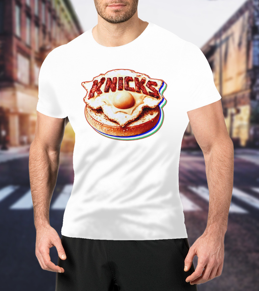 New York Knicks Breakfast Bagel Egg Knicks T-Shirt