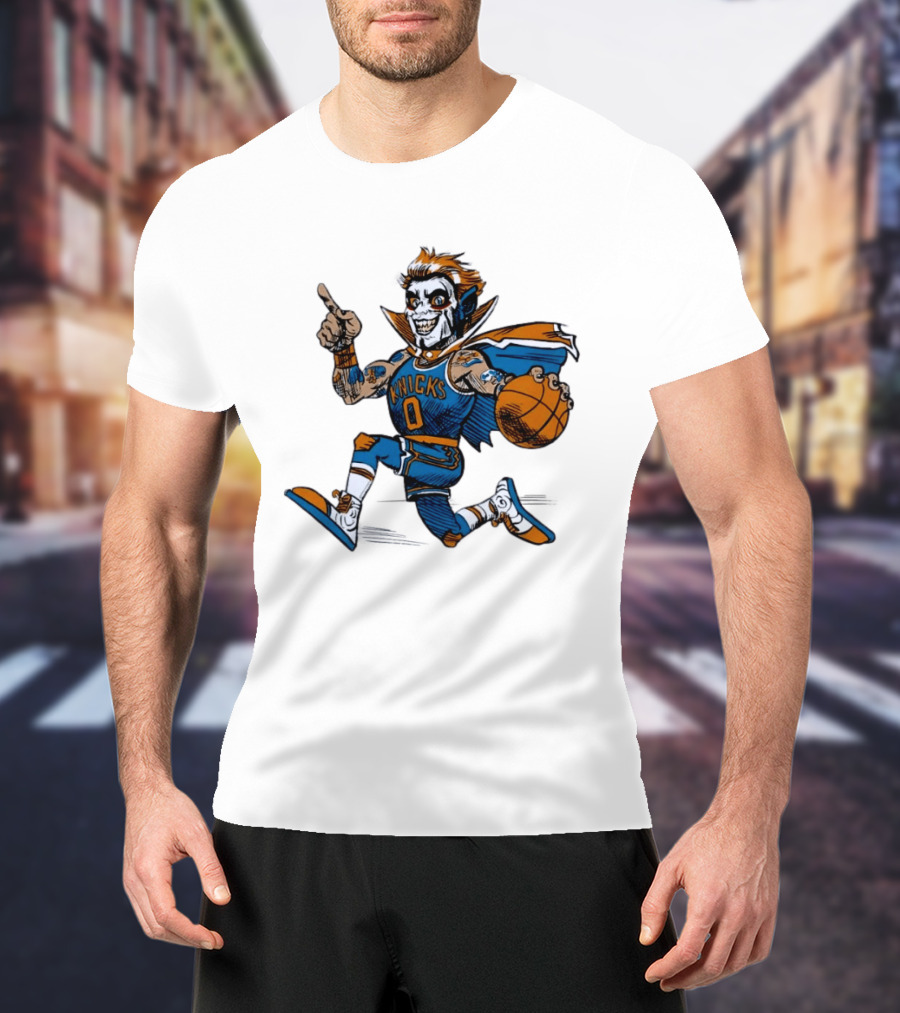 New York Knicks Dracula Vampire Basketball Comic T-Shirt