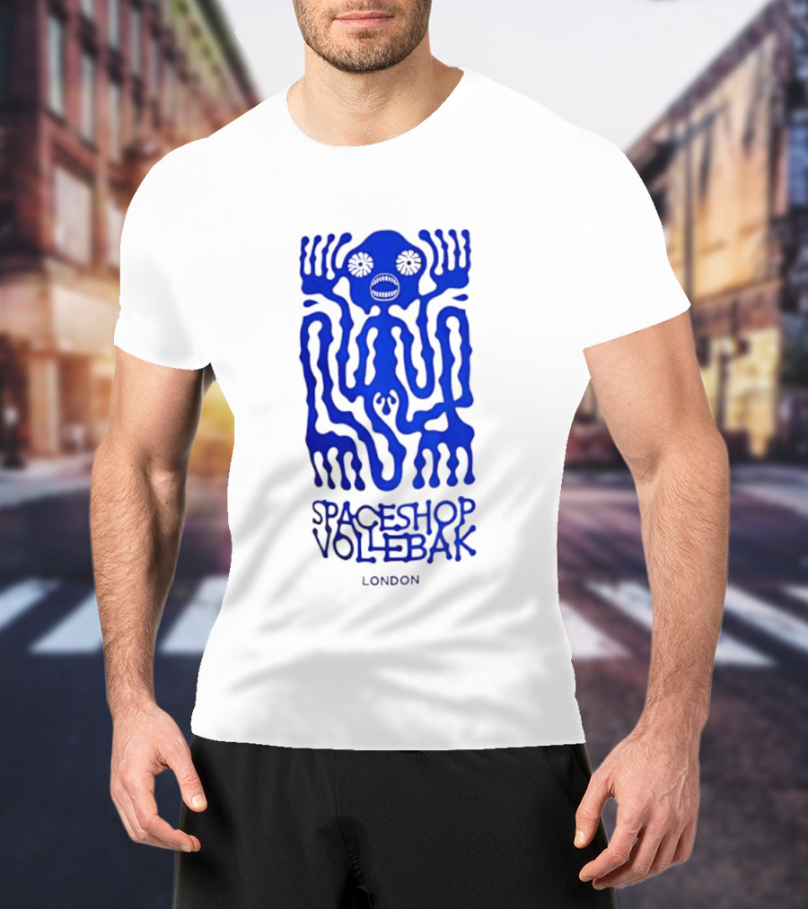 Spaceshop Vollebak London Psychedelic Blue Alien Figure T-Shirt