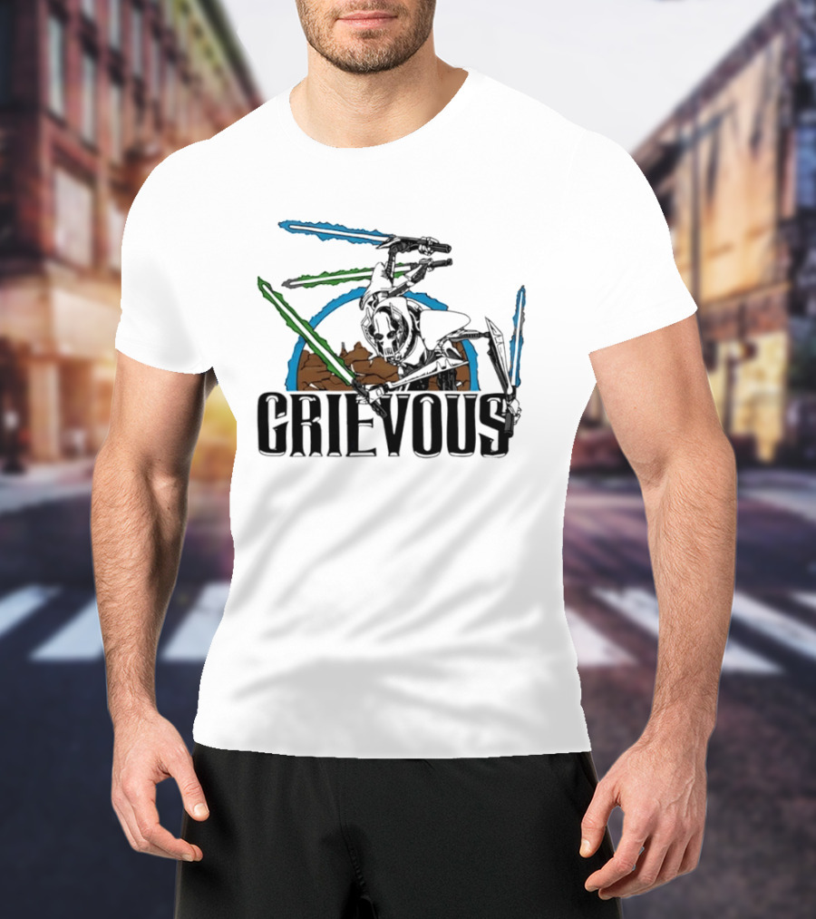 Star Wars General Grievous Iconic Lightsabers Battle Scene T-Shirt