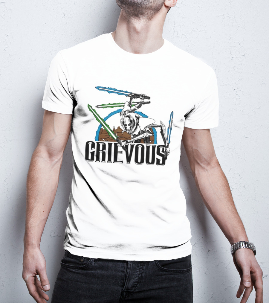 Star Wars General Grievous Iconic Lightsabers Battle Scene T-Shirt