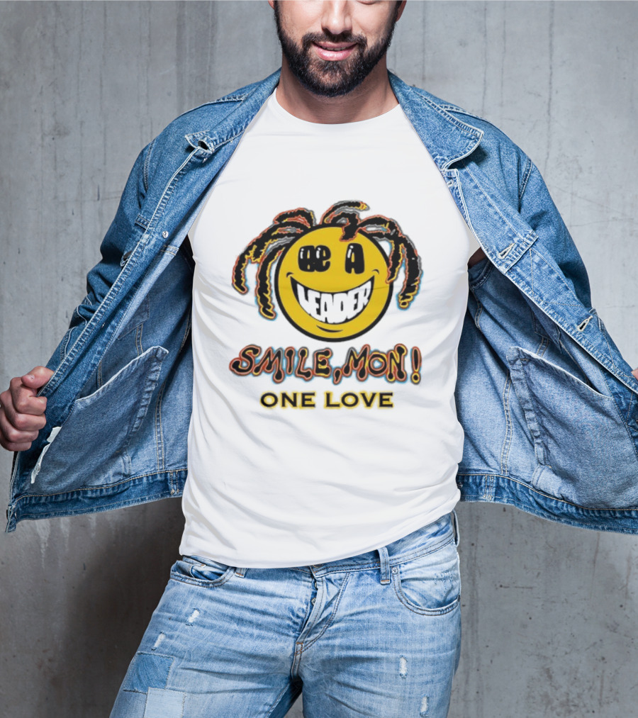 Be A Leader Smile Mon One Love Dreadlocks Emoji T-Shirt