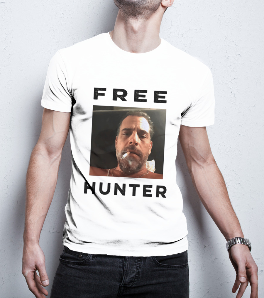 Hunter Biden Free Political Satire Shot Smoking T-Shirt