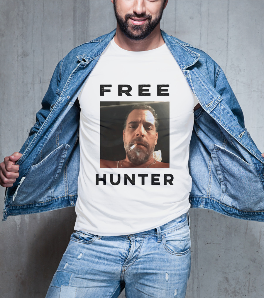 Hunter Biden Free Political Satire Shot Smoking T-Shirt