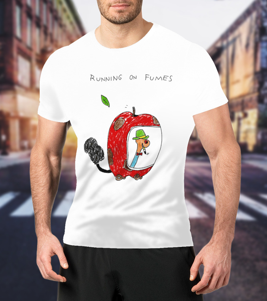 Running On Fumes Lowly Worm Apple Car T-Shirt