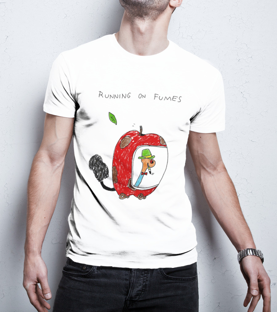 Running On Fumes Lowly Worm Apple Car T-Shirt