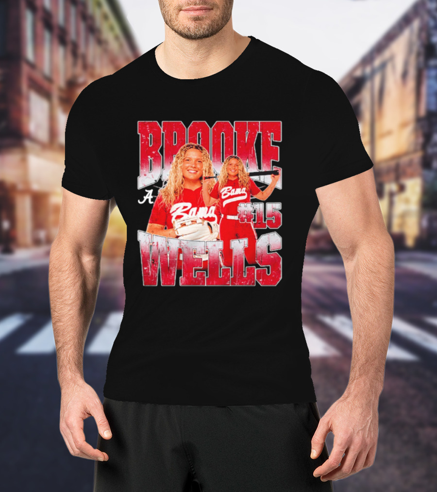 Brooke Wells Bama Softball #15 Player Collage Alabama T-Shirt