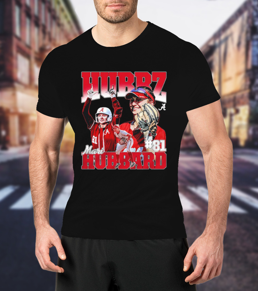 Mari Hubbard Alabama Softball Hubz #81 NCAA Player Collage T-Shirt