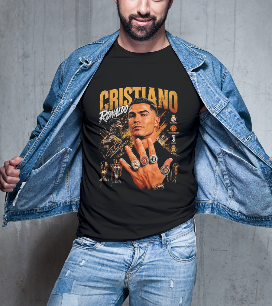 Cristiano Ronaldo Rings Collection Manchester Juventus Real Madrid Arsenal T-Shirt