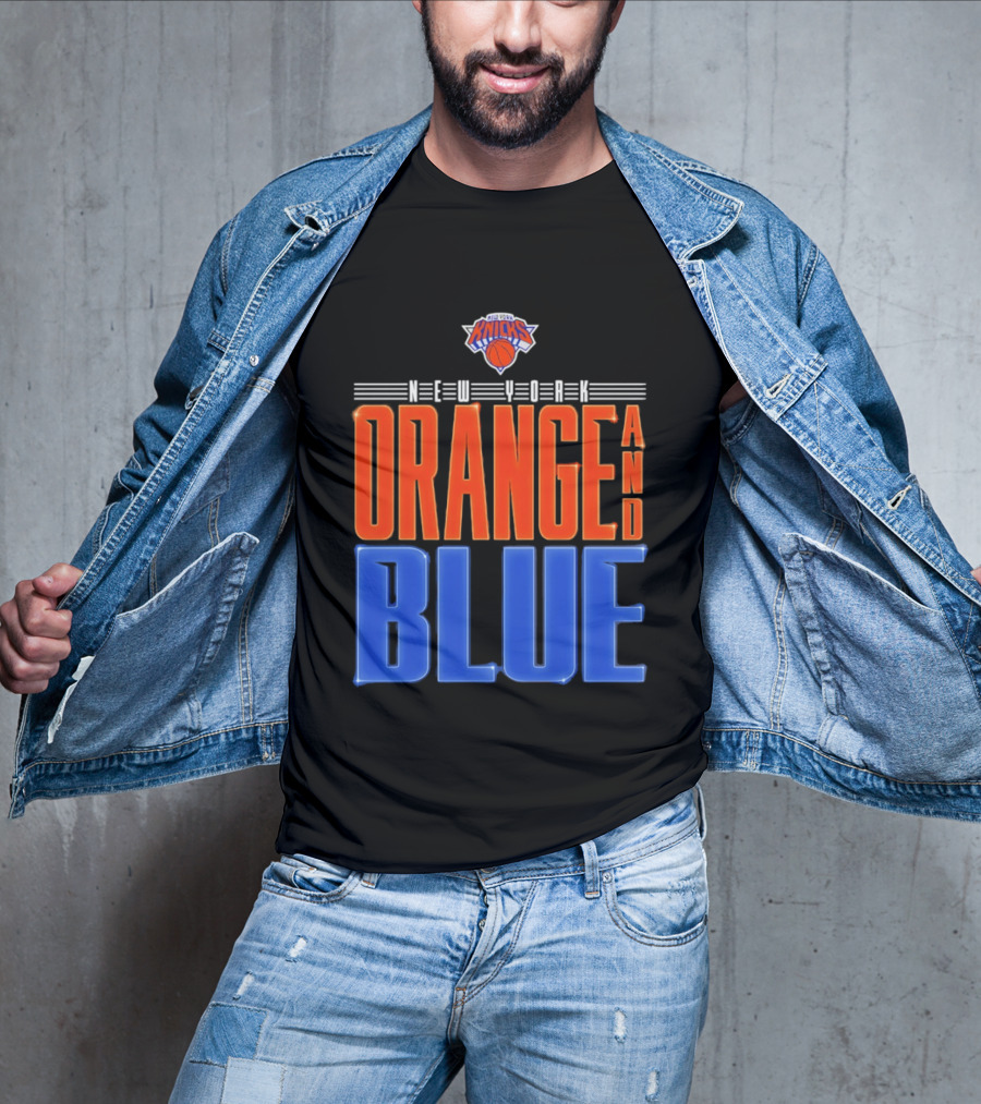 New York Knicks Orange And Blue Neon T-Shirt