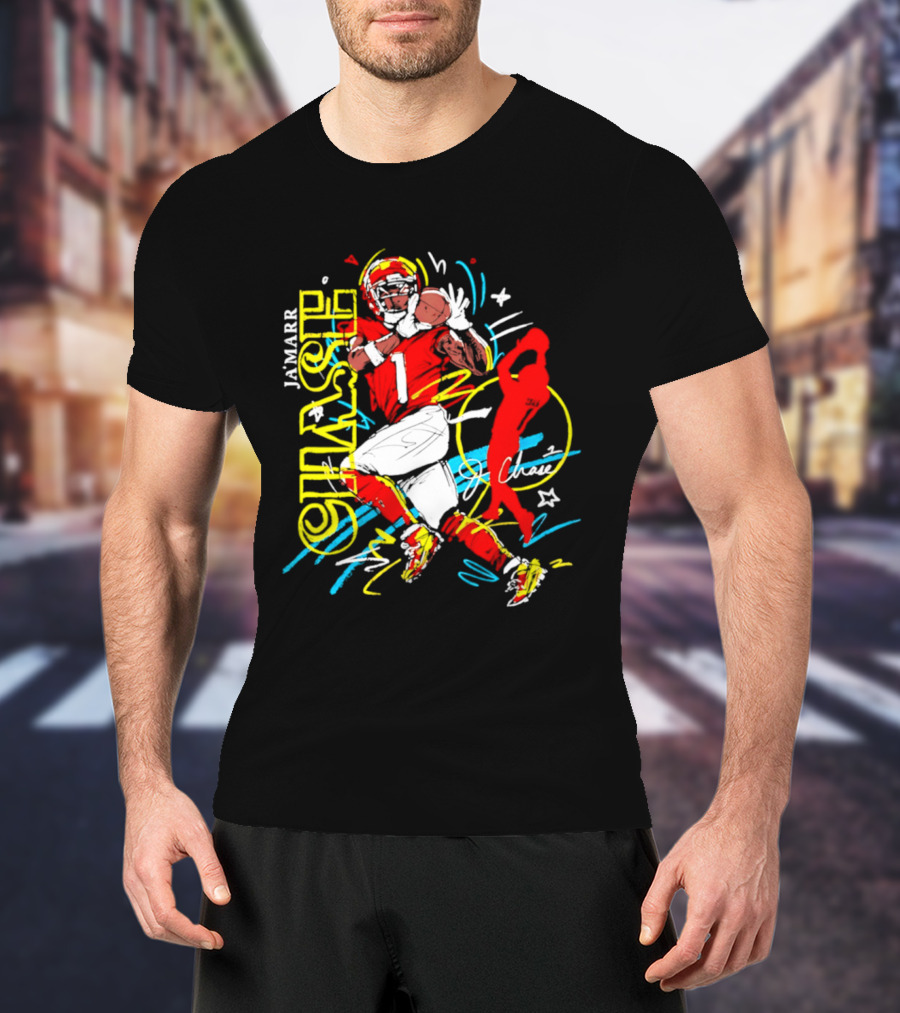 Ja'Marr Chase Cincinnati Bengals Number 1 Scribble Paint T-Shirt