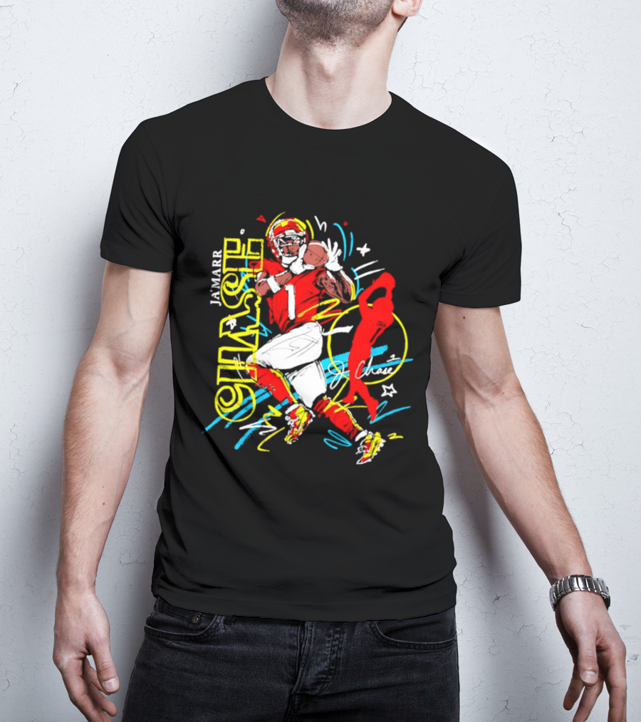 Ja'Marr Chase Cincinnati Bengals Number 1 Scribble Paint T-Shirt