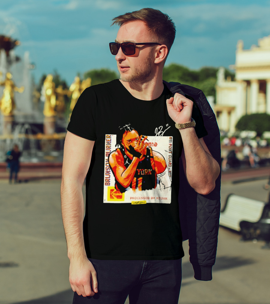 New York Knicks Jalen Brunson Burner #11 Point Guard Processed By Kodak T-Shirt
