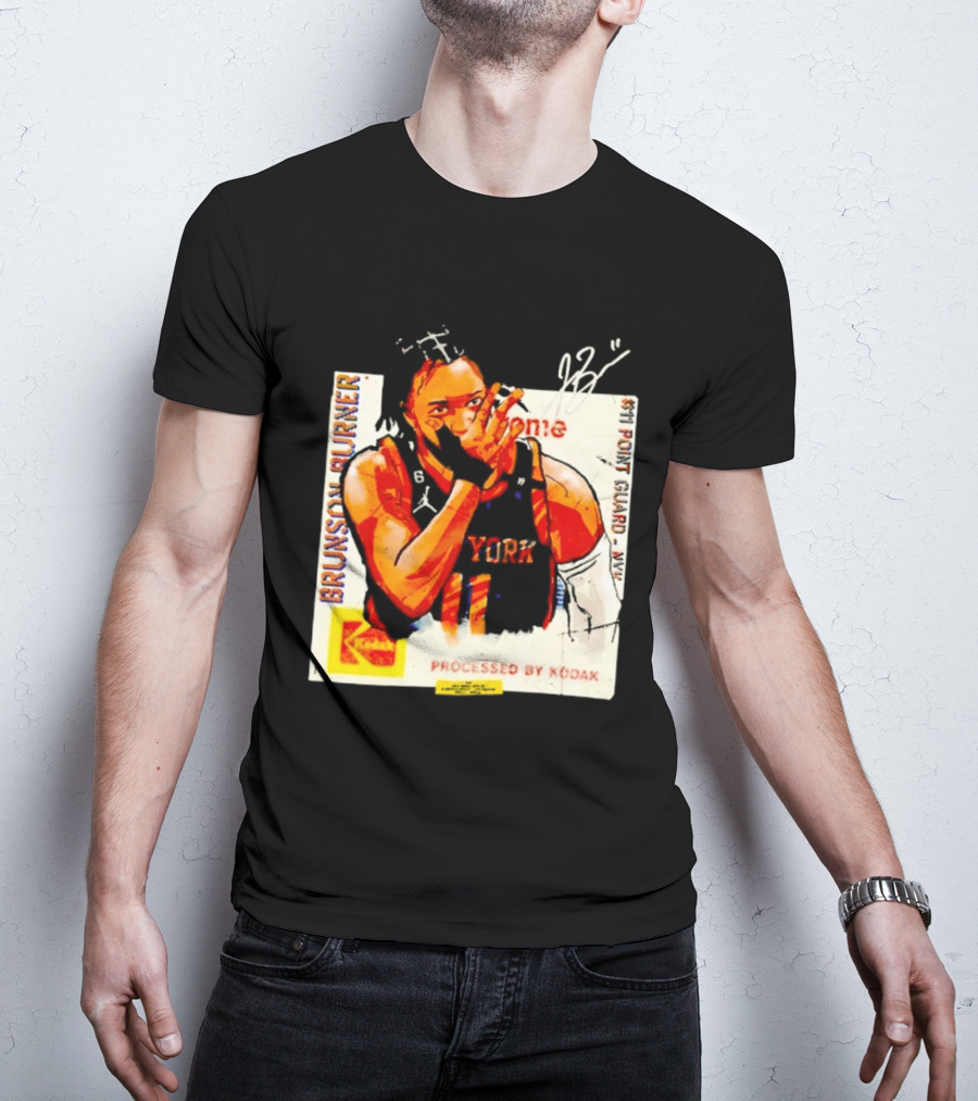 New York Knicks Jalen Brunson Burner #11 Point Guard Processed By Kodak T-Shirt