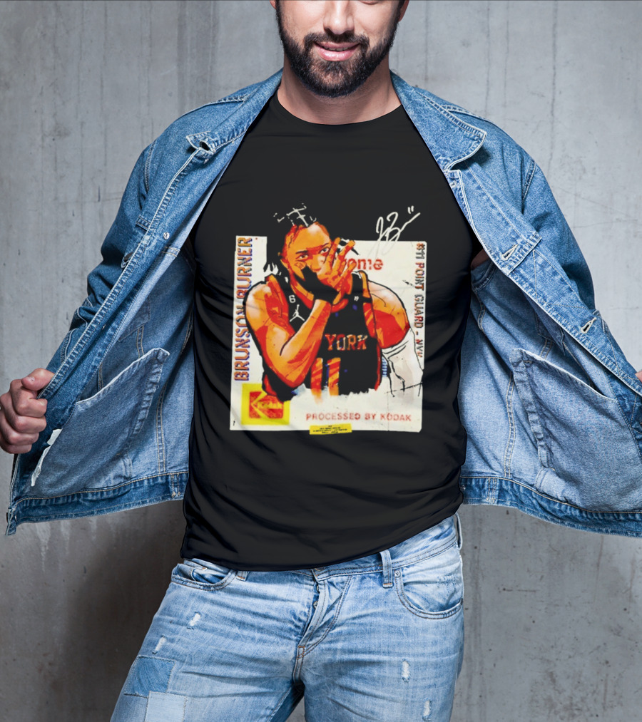 New York Knicks Jalen Brunson Burner #11 Point Guard Processed By Kodak T-Shirt