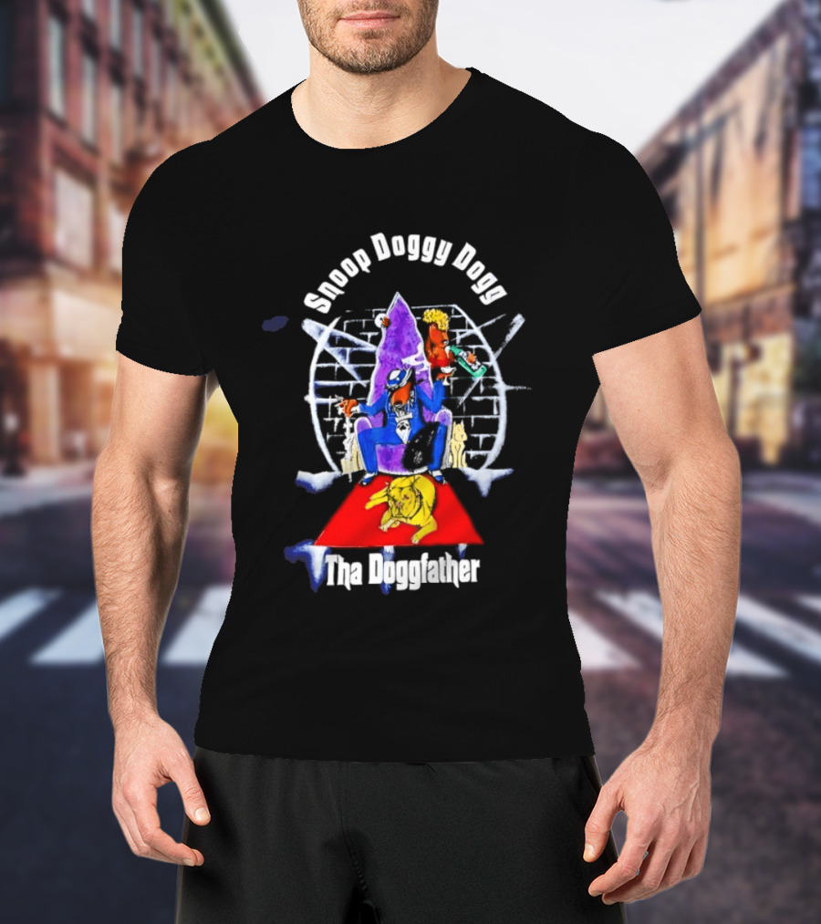 Snoop Doggy Dogg Tha Doggfather 1990 Brick Wall Throne حجر T-Shirt