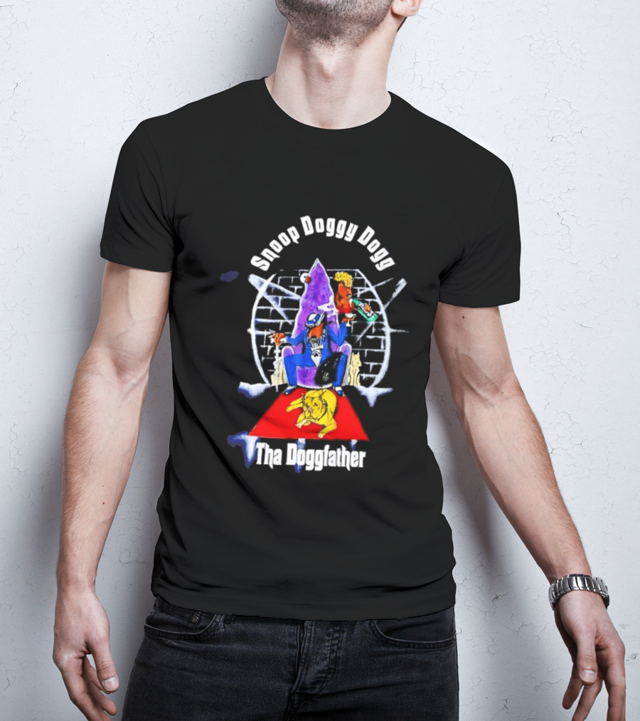 Snoop Doggy Dogg Tha Doggfather 1990 Brick Wall Throne حجر T-Shirt