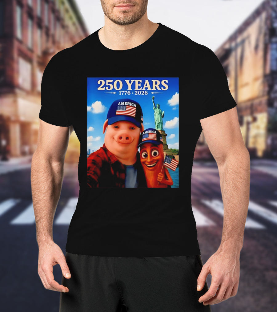250 Years 1776 2026 America Tung Tung Tung Sahur Statue Of Liberty T-Shirt