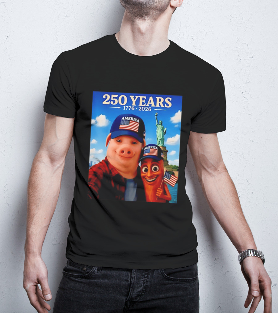 250 Years 1776 2026 America Tung Tung Tung Sahur Statue Of Liberty T-Shirt