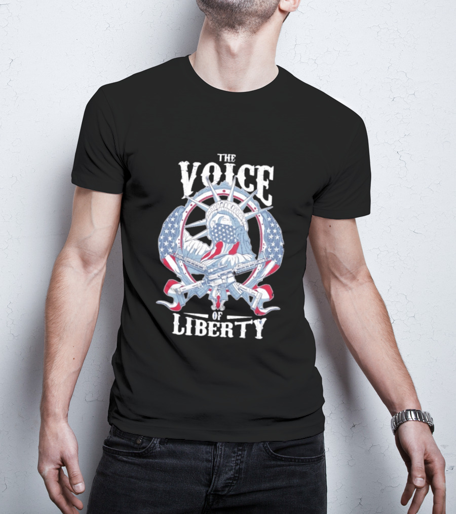 The Voice Of Liberty American Patriot Second Amendment Guns Statue T-Shirt