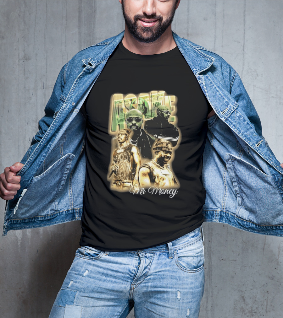 Asake Mr Money Music Artist Collage With Stylish Sunglasses And Fashionable Outfits T-Shirt