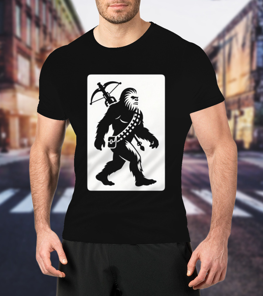 Chewbacca Bigfoot Star Wars Wookiee Hunter Sci Fi Creature Crossbow Trekker T-Shirt