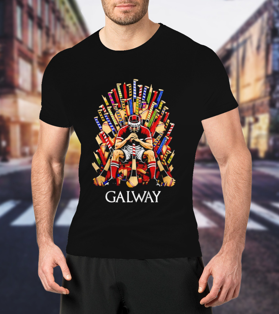 Offaly Galway Player Throne Of Hurleys T-Shirt