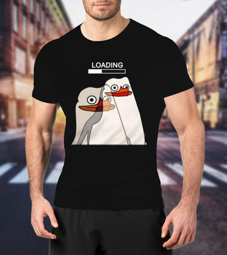 LOADING Penguins With Loading Bar Visual Effect T-Shirt