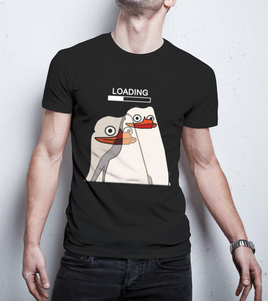 LOADING Penguins With Loading Bar Visual Effect T-Shirt