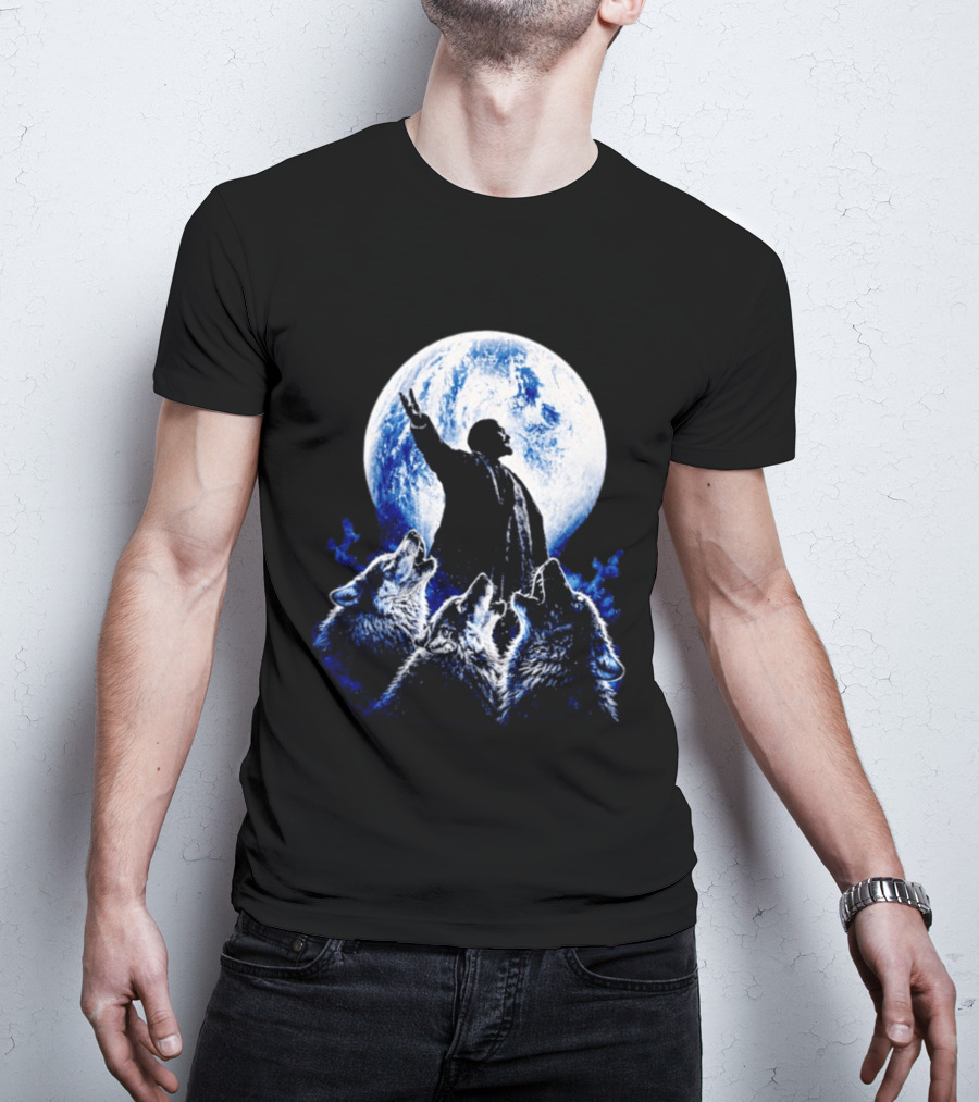 Vladimir Lenin Moon Wolves Howling Speaker T-Shirt