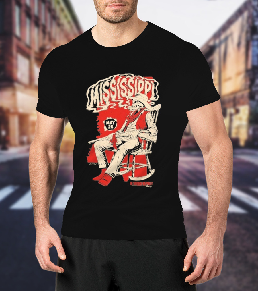 Whiskey Myers May 26 Mississippi Cowboy In Rocking Chair T-Shirt