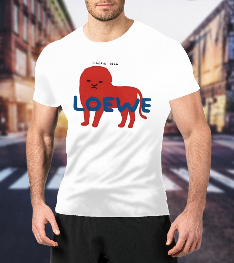 LOEWE Madrid 1866 Red Lion Blue T-Shirt