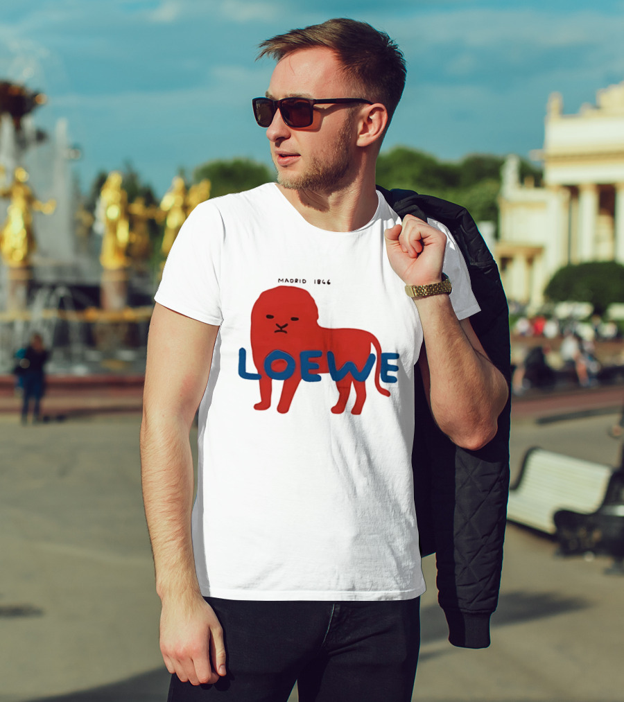 LOEWE Madrid 1866 Red Lion Blue T-Shirt