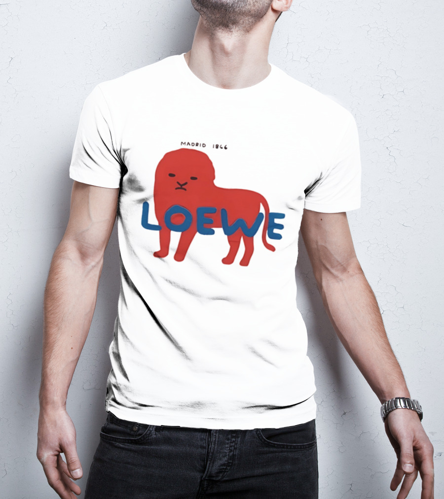 LOEWE Madrid 1866 Red Lion Blue T-Shirt