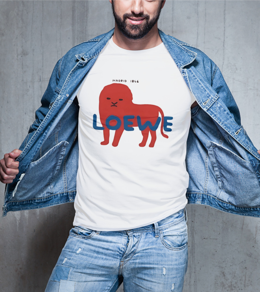 LOEWE Madrid 1866 Red Lion Blue T-Shirt