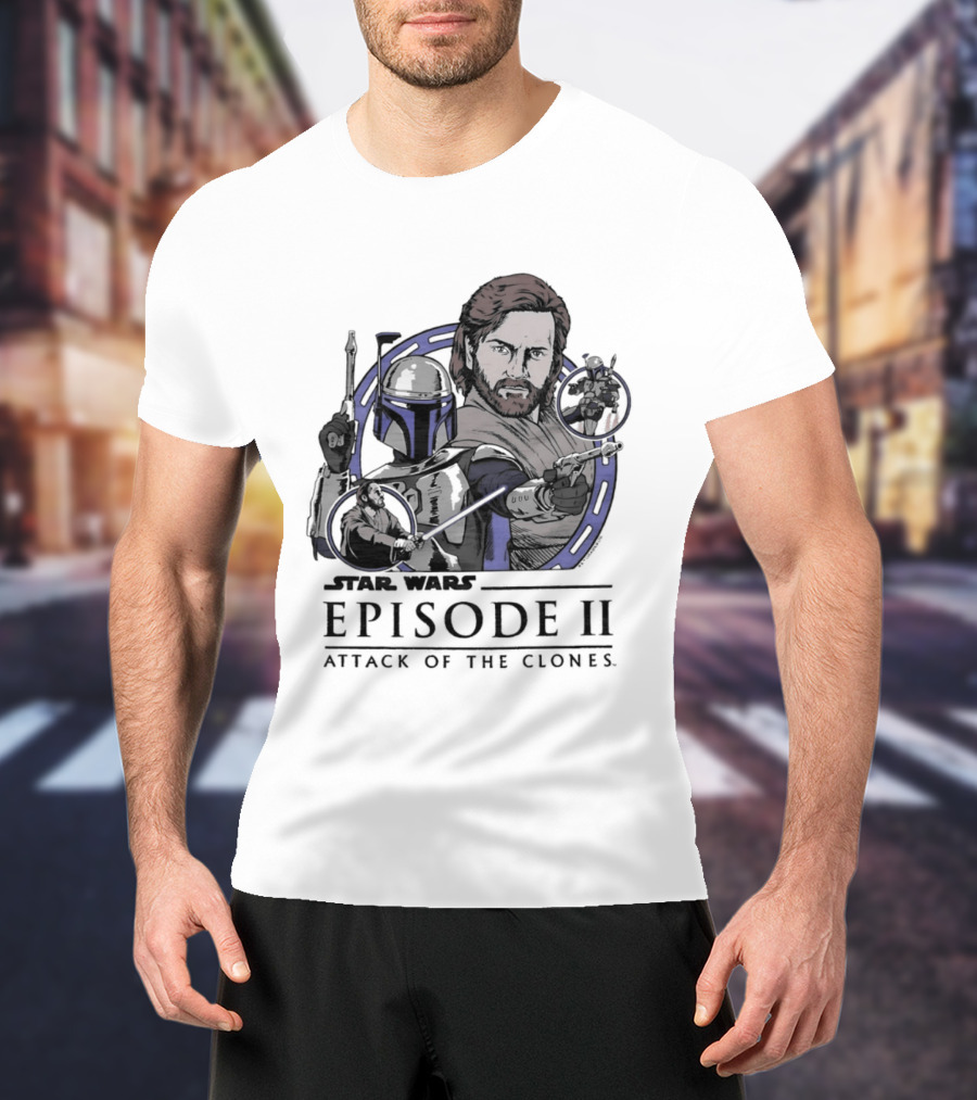 Star Wars Episode II Attack Of The Clones Obi Wan Kenobi Jango Fett T-Shirt