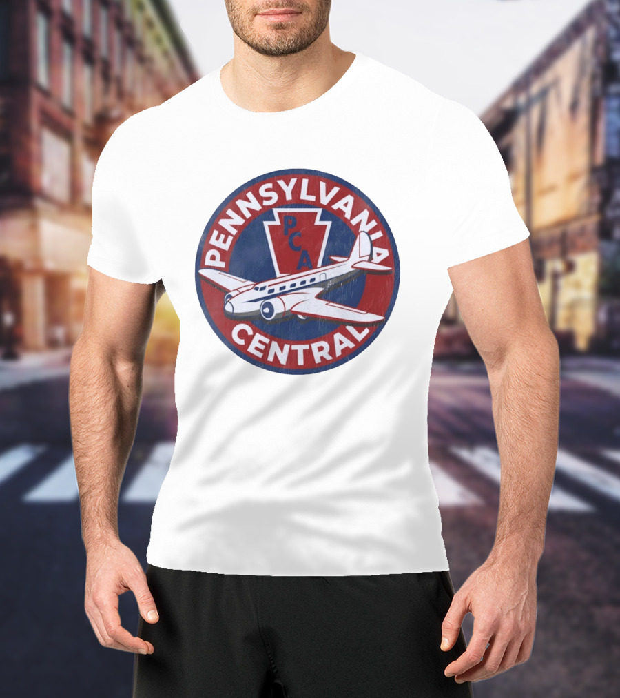 Pennsylvania Central PCA Aviation Travel Retro Vintage Airplane T-Shirt