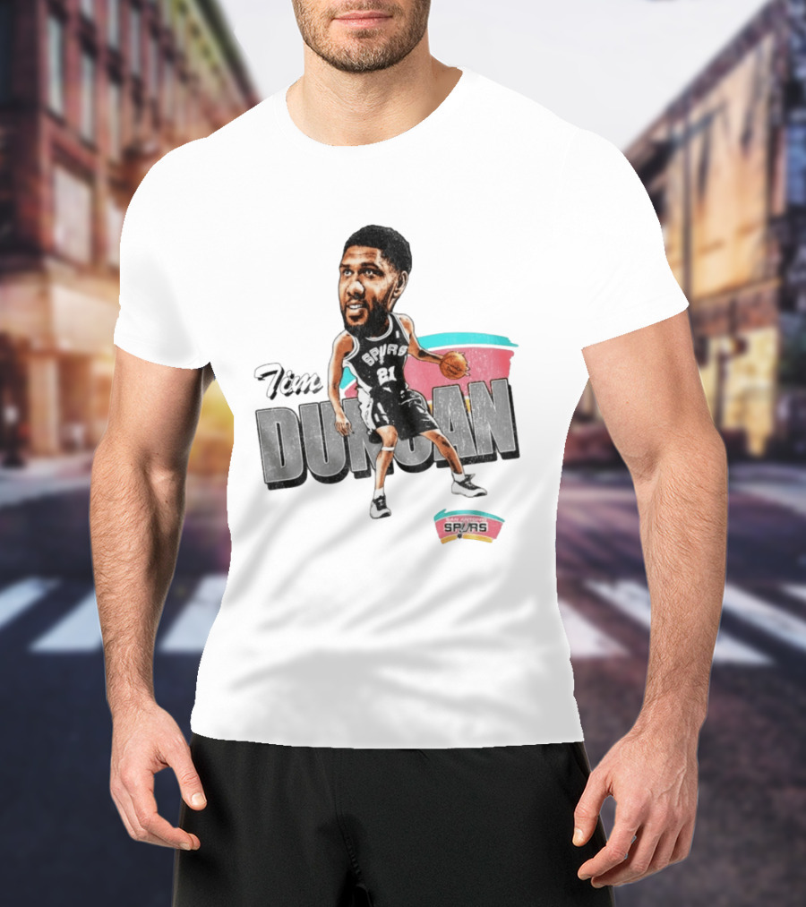 San Antonio Spurs Tim Duncan NBA Basketball Bobblehead 21 T-Shirt
