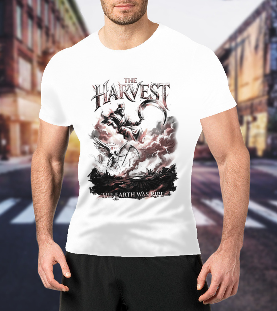 The Harvest Ripe Earth Dark Reaper Scythe T-Shirt