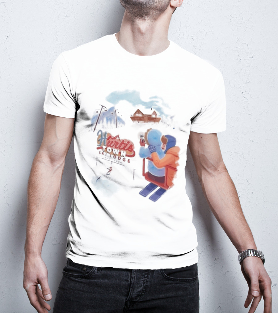 Kurtis Conner Ski Lodge Vintage Aesthetic Winter Scene T-Shirt