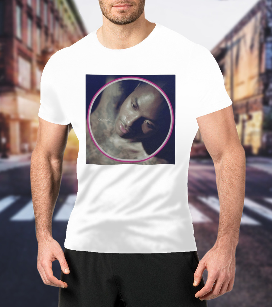 Oh Yeah Steve Lacy Musician Portrait Pink Circle Frame T-Shirt