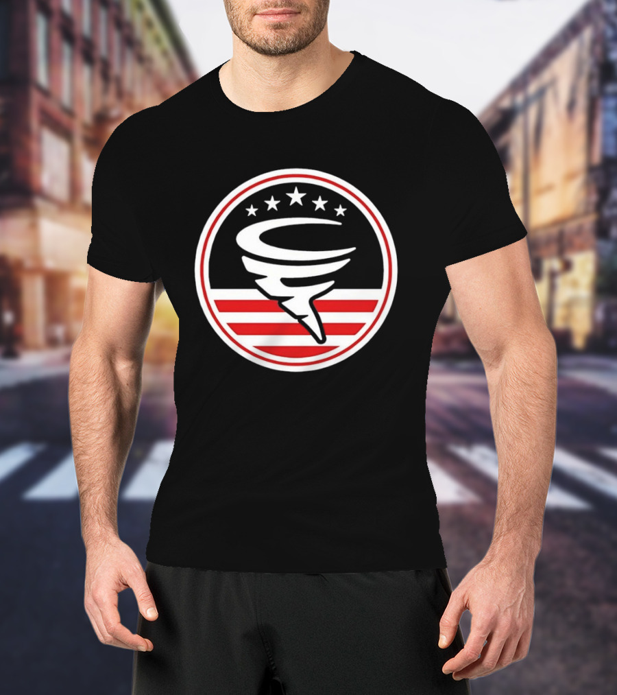 American Flag Cyclone Stars Stripes Circle T-Shirt