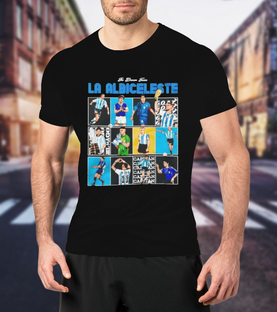 La Albiceleste Football Legends The Dream Team Soccer Series Argentina T-Shirt
